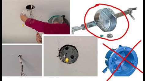 ceiling electrical box installation|hanging electrical outlet from ceiling.